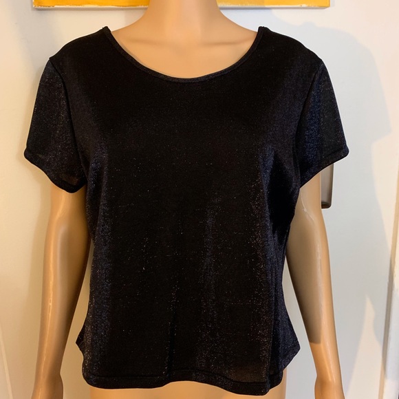 Cinema Etoile Black Shimmer/Shift Short Sleeve Tee - Picture 2 of 5